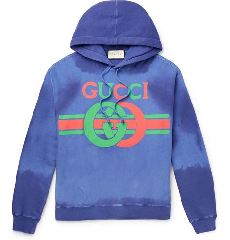 gucci printed loopback cotton jersey hoodie|GUCCI Logo.